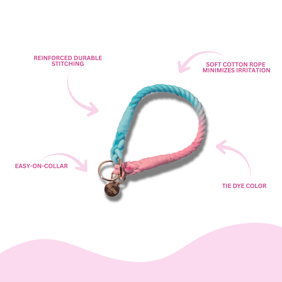 Pink and Blue Tie Dye Slip Collar - Glow Pups by Glow Pups