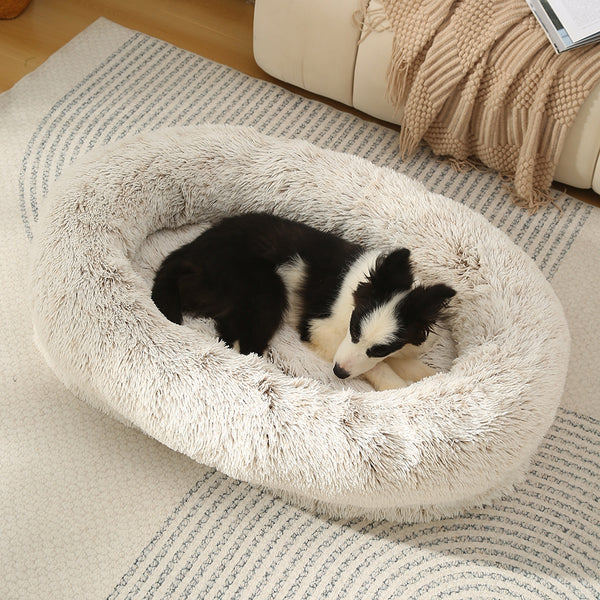 Calming Faux Fur Dog Bed with Memory Foam