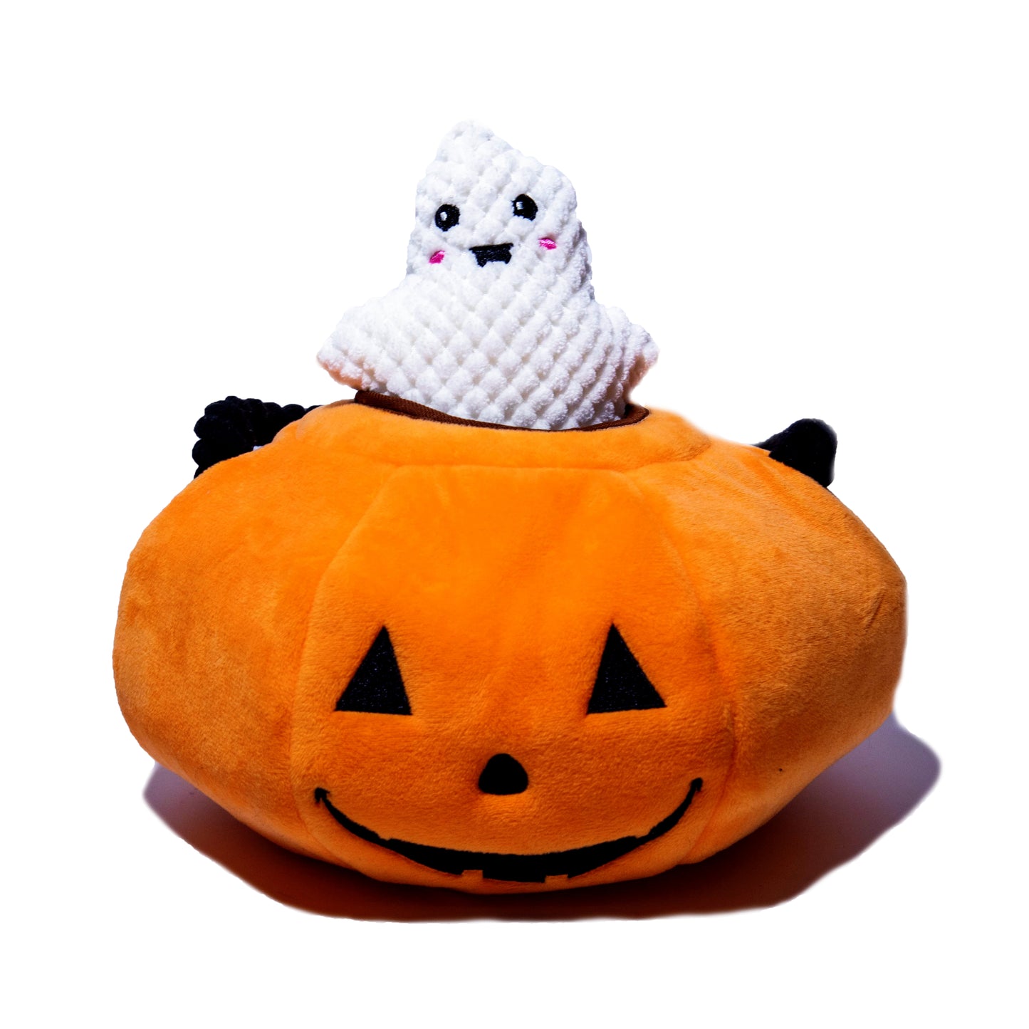 Halloween Jack O Lantern Hide and Seek Dog Toy that Squeaks and Crinkles