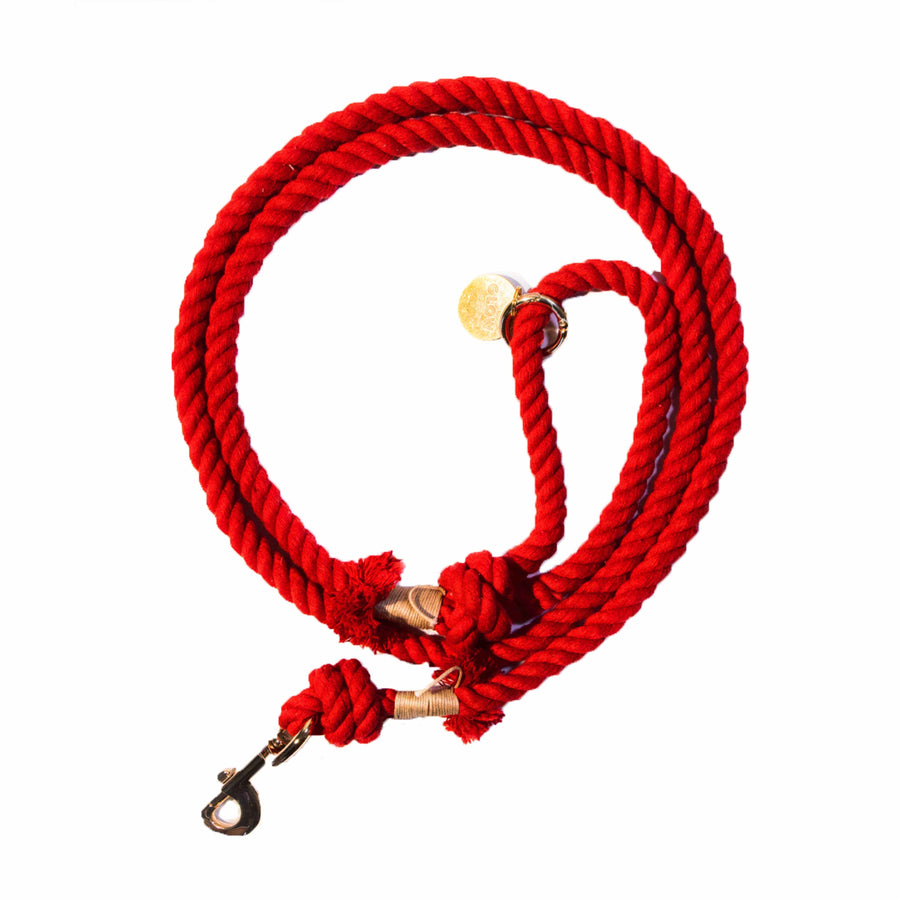 Red Boho Chic Style Dog Leash - Glow Pups by Glow Pups