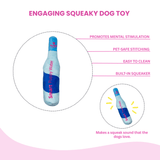 Squeaky Water Bottle Plush Dog Toy- Glow Pups by Glow Pups