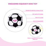 Glow Pups Soccer Ball Dog Toy with Squeaker, Black and White by Glow Pups