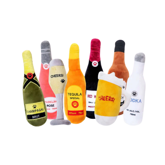 Squeaky Fun Alcohol Parody Dog Toys by Glow Pups