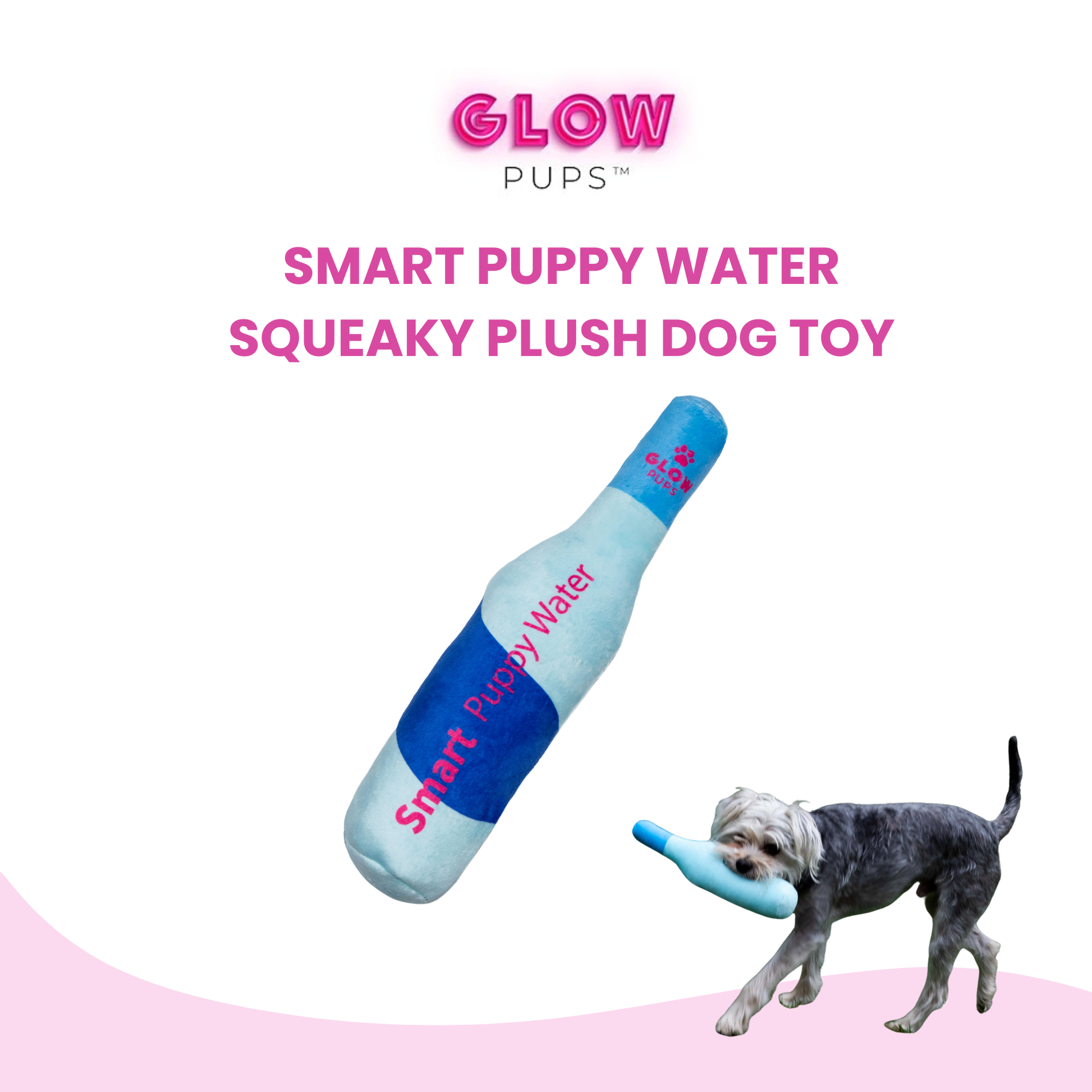 Squeaky Water Bottle Plush Dog Toy- Glow Pups by Glow Pups