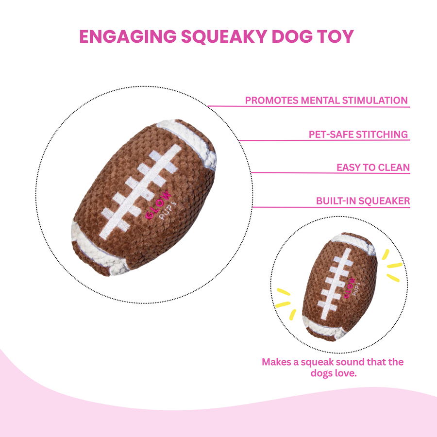 Squeaky Football Dog Toy - Glow Pups by Glow Pups