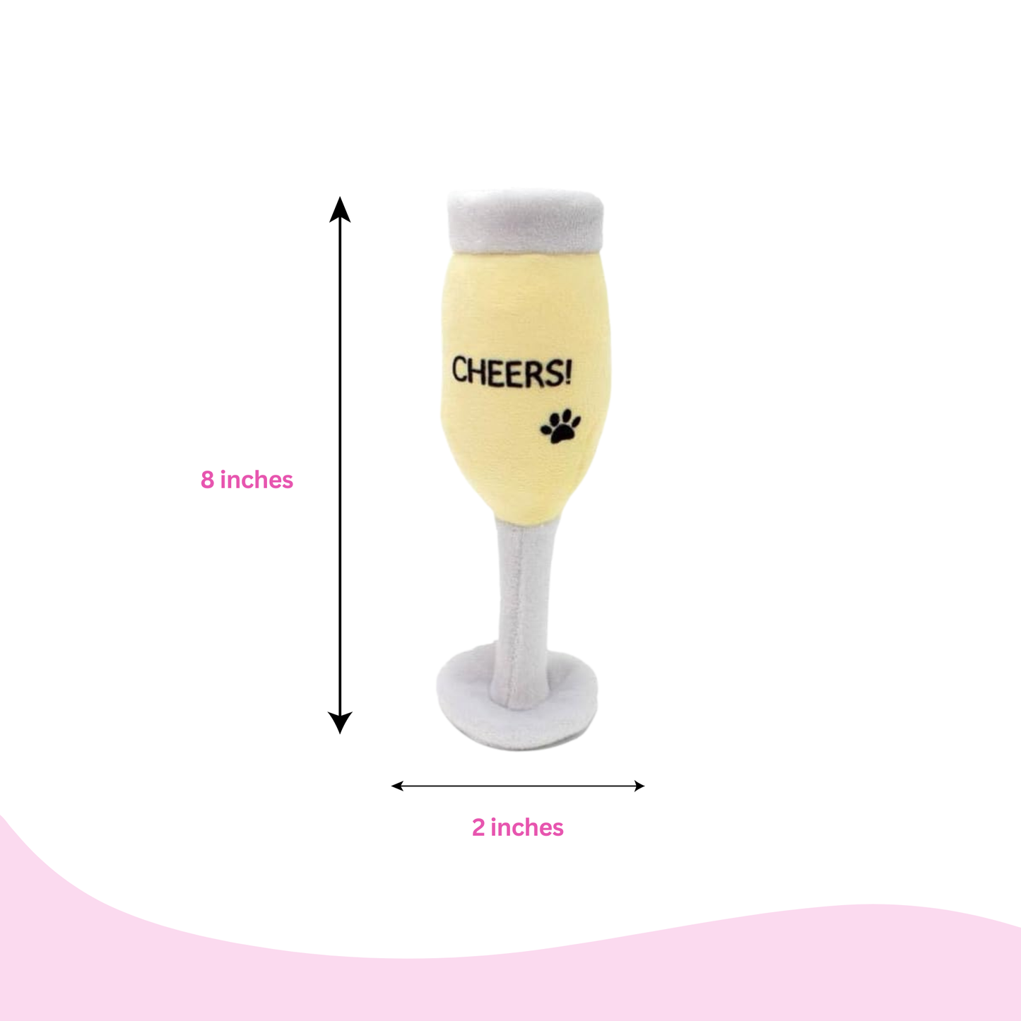 Champagne Glass Dog Toy - 2 Pack - Glow Pups