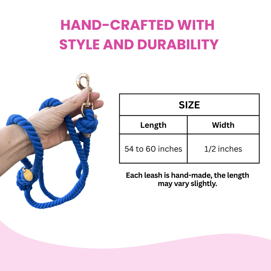 Blue Boho Chic Style Dog Leash - Glow Pups by Glow Pups