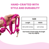 Dark Pink Boho Chic Style Dog Leash - Glow Pups by Glow Pups