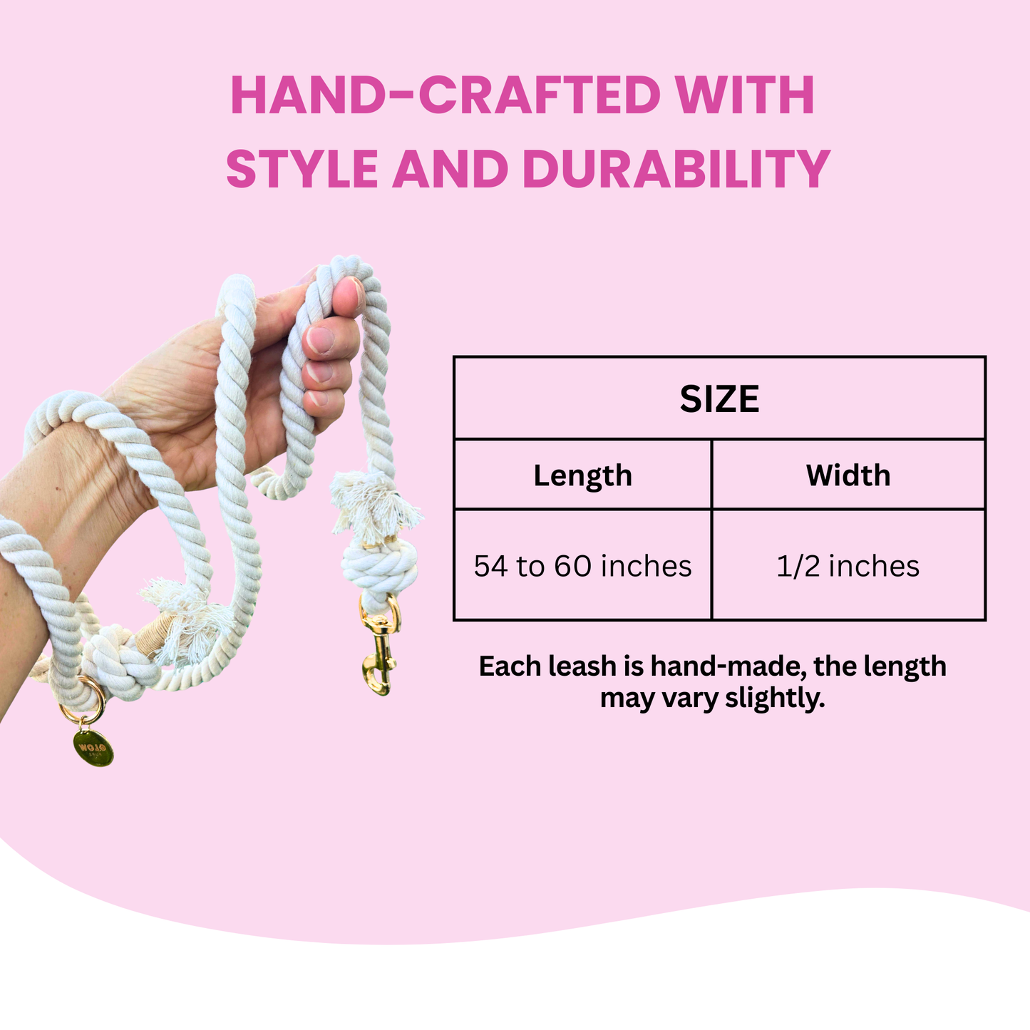 White Boho Chic Style Dog Leash - Glow Pups by Glow Pups