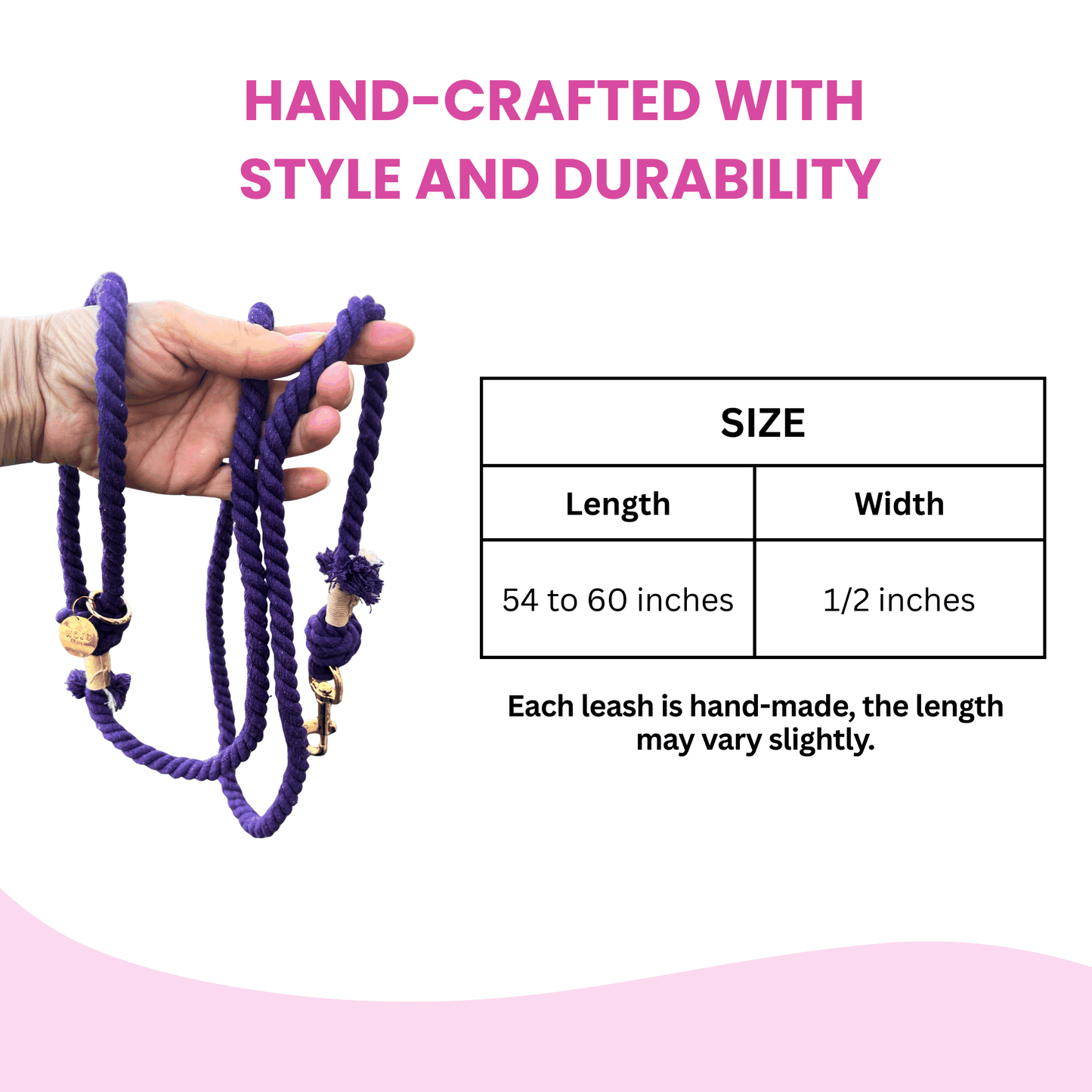 Purple Boho Chic Style Dog Leash - Glow Pups by Glow Pups