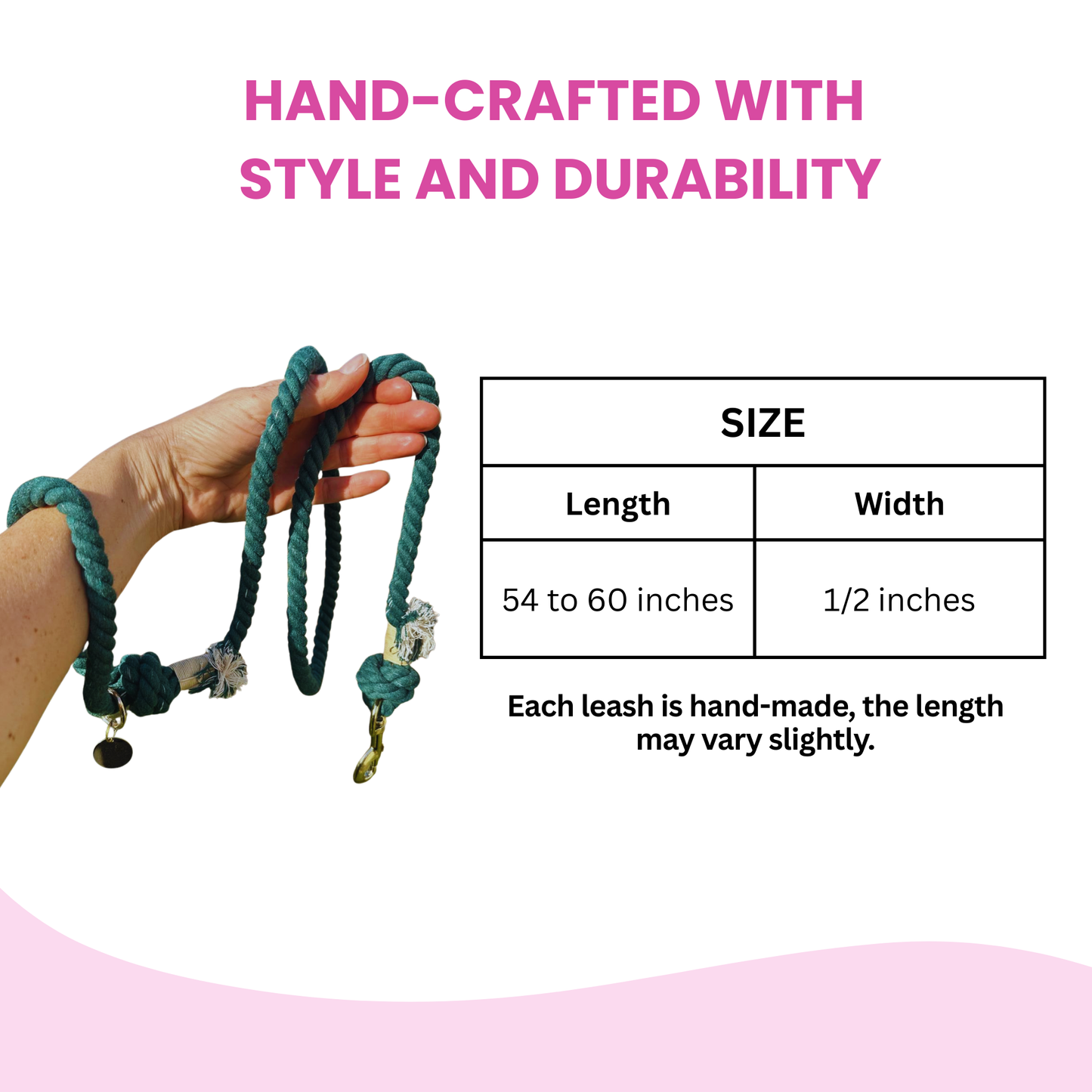 Dark Green Boho Chic Style Dog Leash - Glow Pups