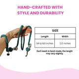 Dark Green Boho Chic Style Dog Leash - Glow Pups by Glow Pups