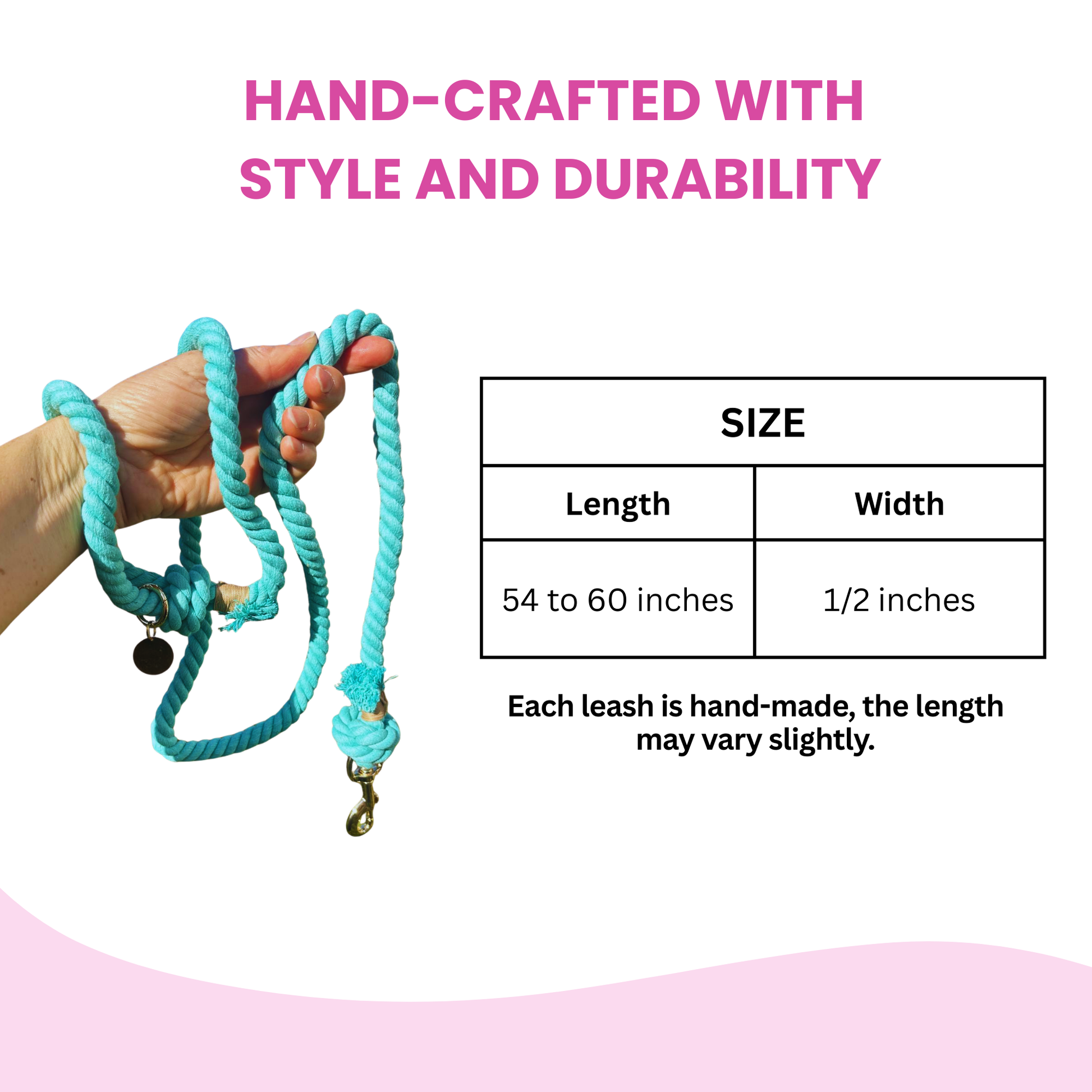 Turquoise Boho Chic Style Dog Leash - Glow Pups by Glow Pups