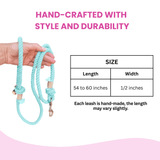 Light Blue Boho Chic Style Dog Leash - Glow Pups by Glow Pups