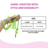 Lime Green Boho Chic Style Dog Leash - Glow Pups by Glow Pups