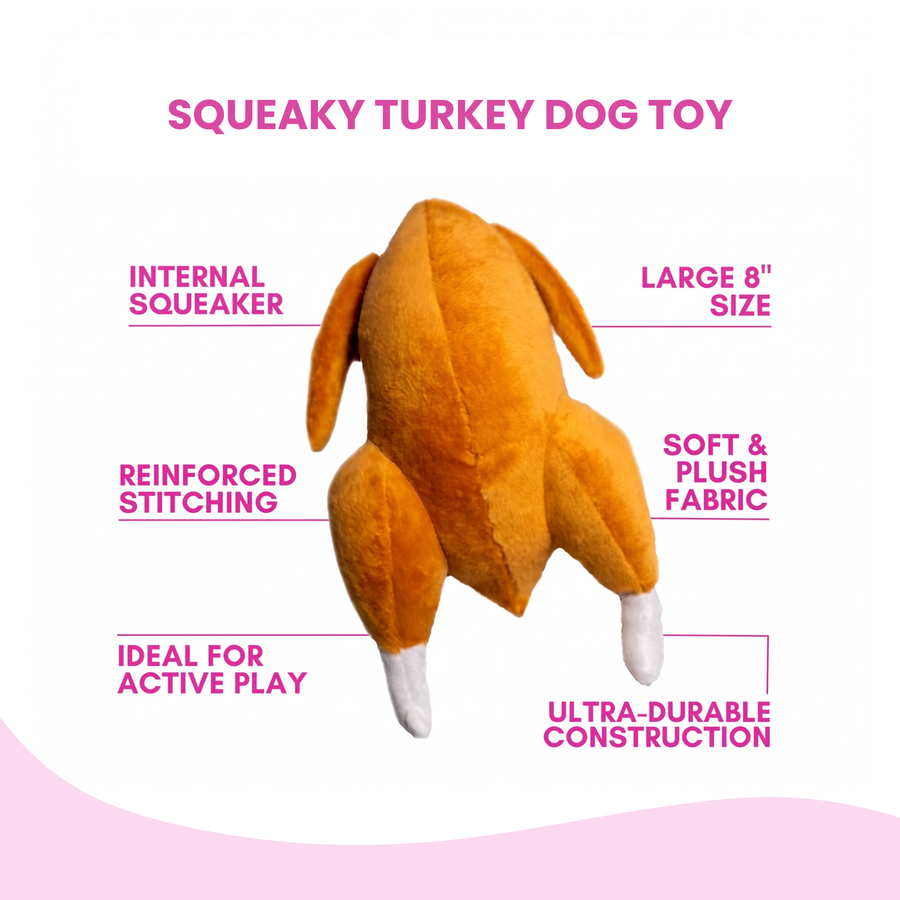 Thanksgiving Squeaky Plush Turkey Dog Toy - Glow Pups by Glow Pups