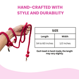Red Boho Chic Style Dog Leash - Glow Pups by Glow Pups