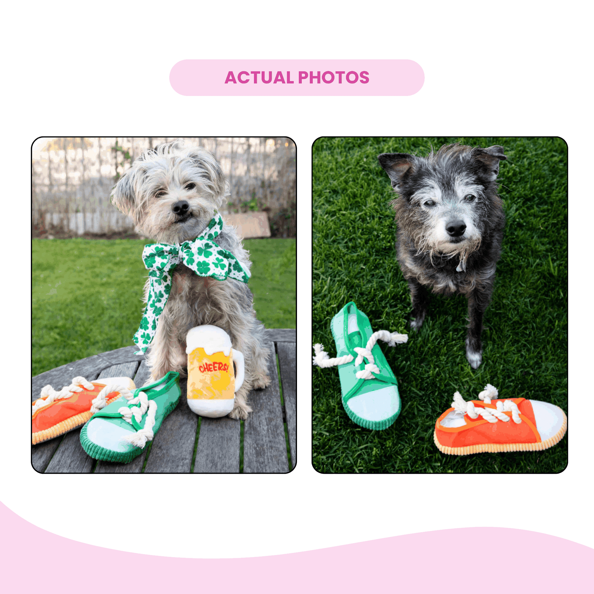 Squeaky Shoes with Lace Dog Toys 2 Packs - Glow Pups by Glow Pups