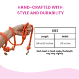 Orange Boho Chic Style Dog Leash - Glow Pups by Glow Pups