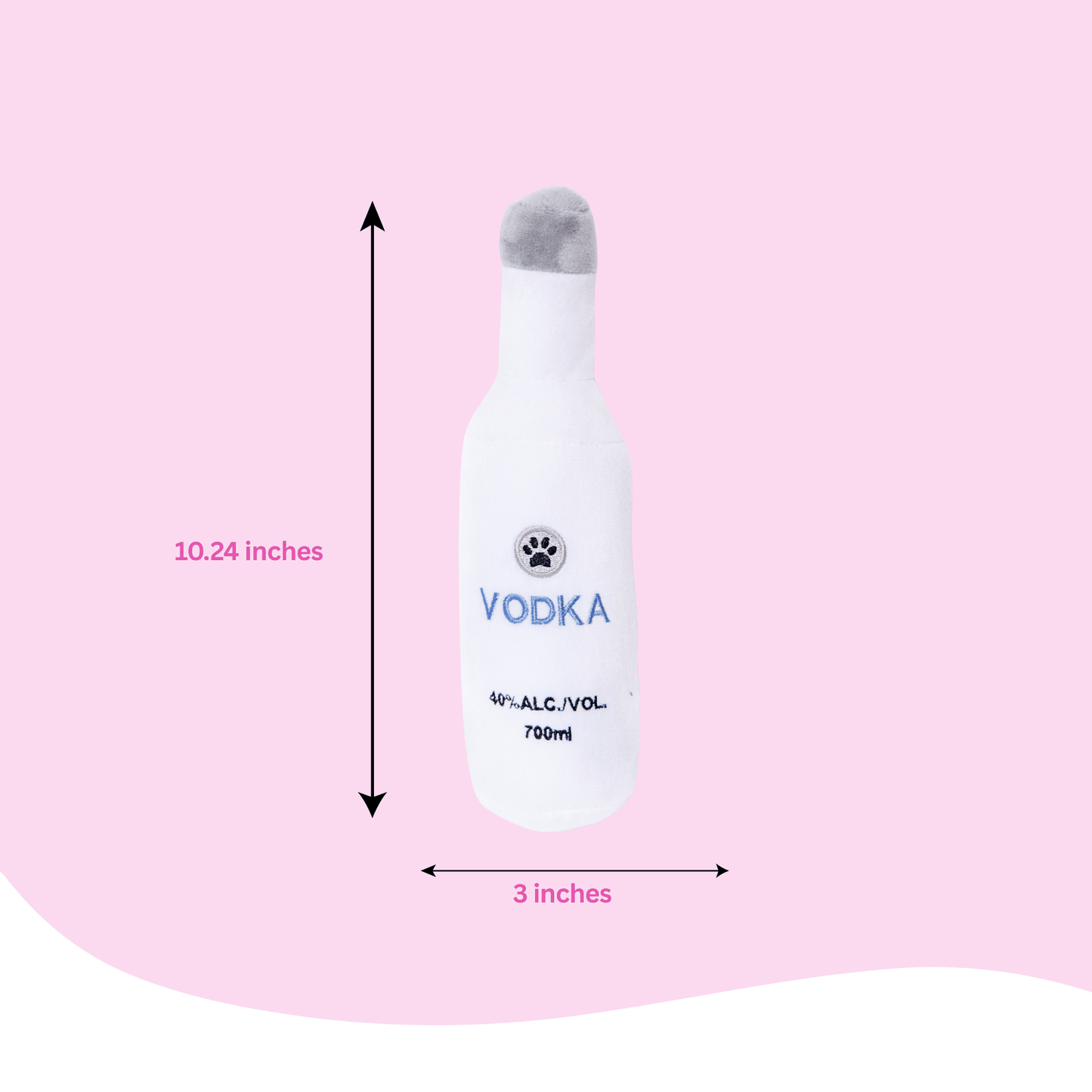 Squeaky Vodka Plush Dog Toy - Glow Pups by Glow Pups