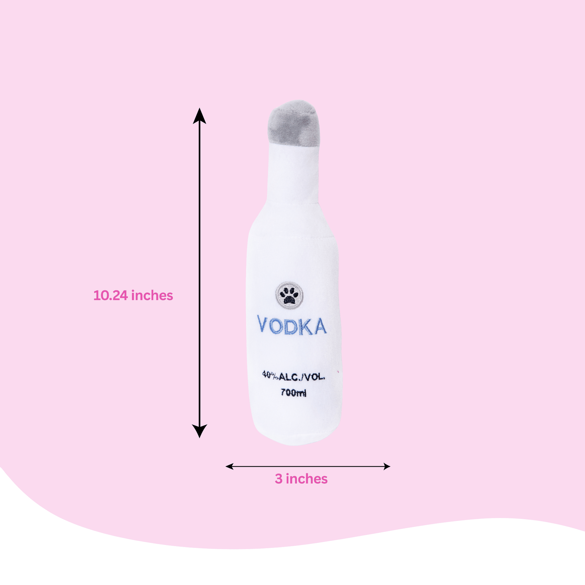 Squeaky Vodka Plush Dog Toy - Glow Pups by Glow Pups