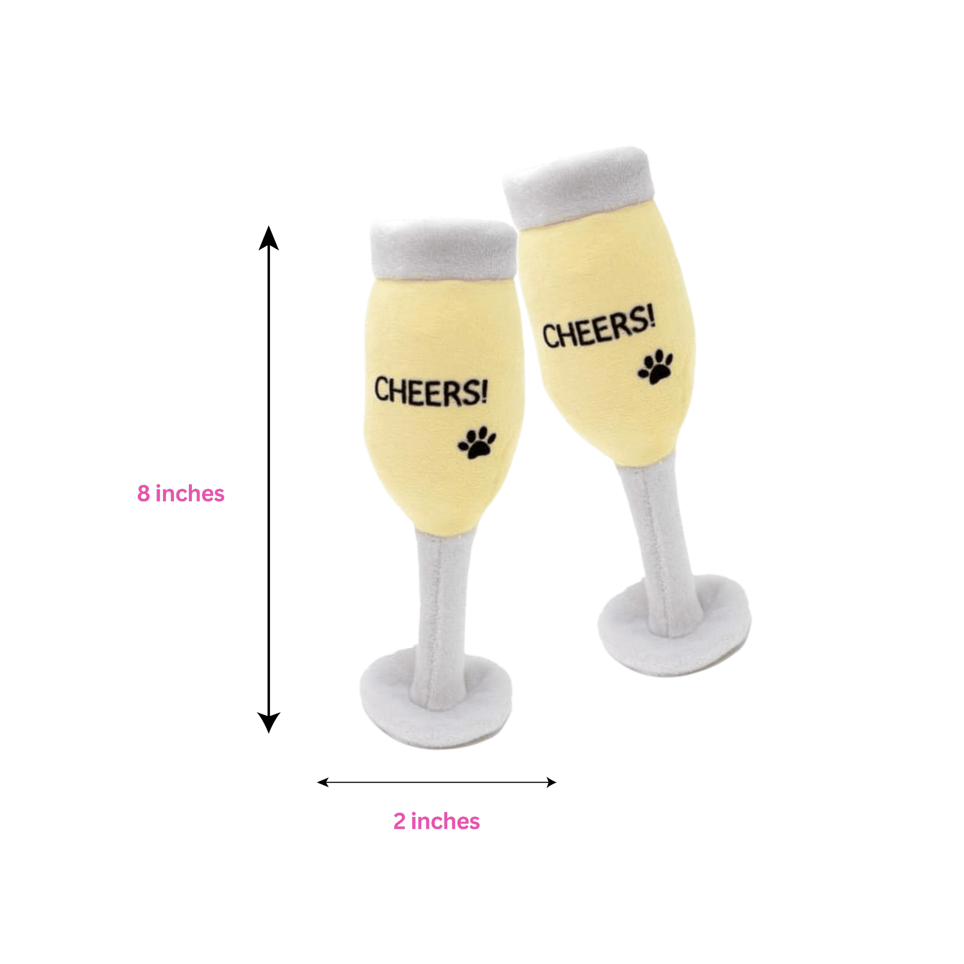 Champagne Glass Dog Toy - 2 Pack - Glow Pups by Glow Pups