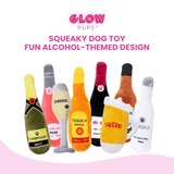 Squeaky Champagne Bottle Plush Dog Toy - Glow Pups by Glow Pups