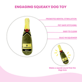 Squeaky Champagne Bottle Plush Dog Toy - Glow Pups by Glow Pups