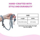 Grey Boho Chic Style Dog Leash - Glow Pups by Glow Pups