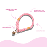 Light Pink Stylish Rope Slip Collar - Glow Pups by Glow Pups