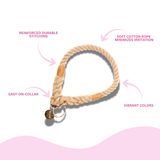 Tan Stylish Rope Slip Collar - Glow Pups by Glow Pups