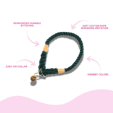 Dark Green Stylish Rope Slip Collar - Glow Pups by Glow Pups