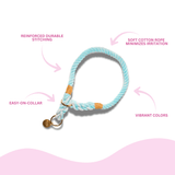 Light Blue Stylish Rope Slip Collar - Glow Pups by Glow Pups