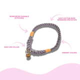 Grey Stylish Rope Slip Collar - Glow Pups by Glow Pups