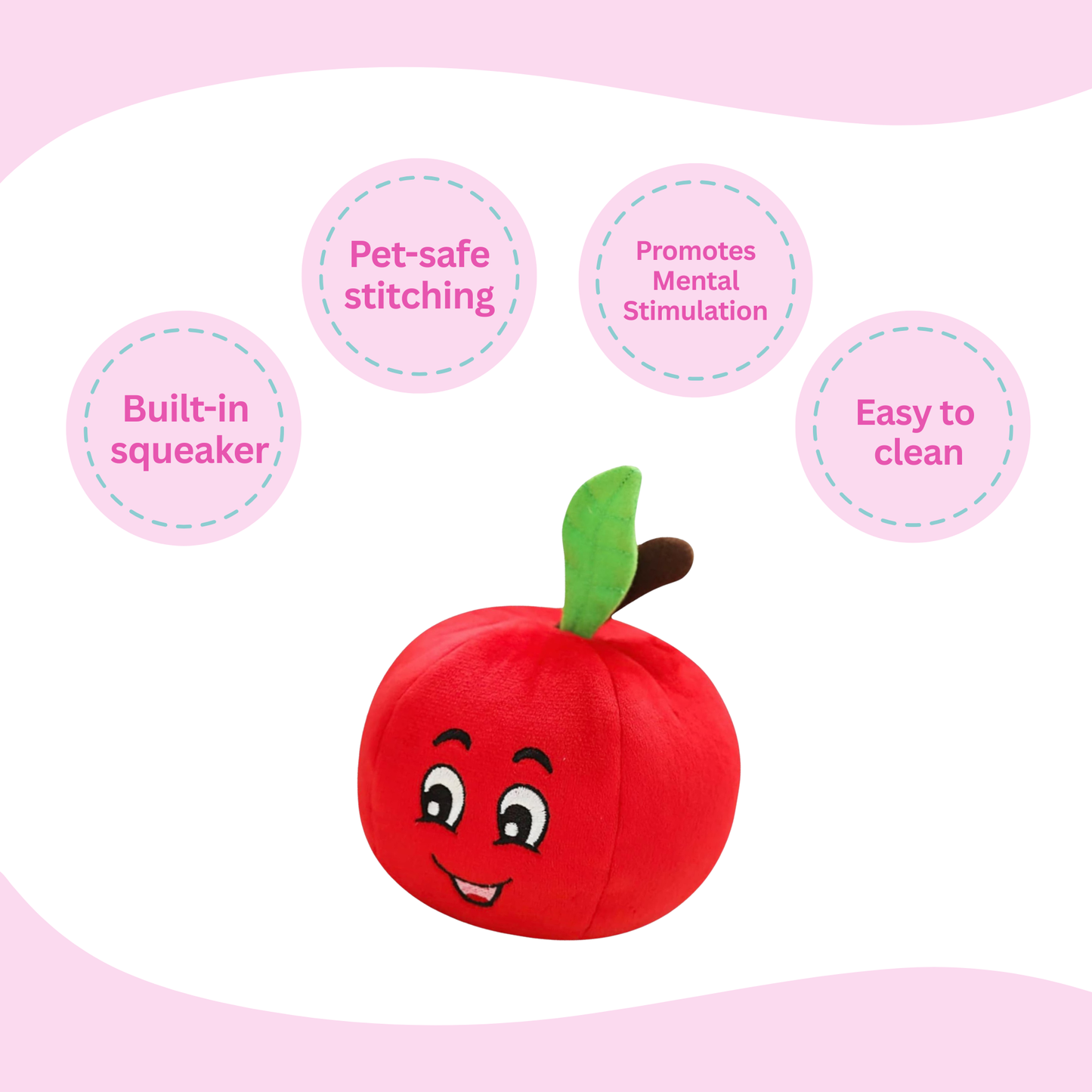 Tomato Squeaky Dog Toy - Glow Pups by Glow Pups