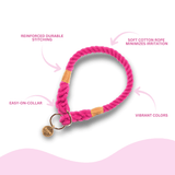 Dark Pink Stylish Rope Slip Collar - Glow Pups by Glow Pups