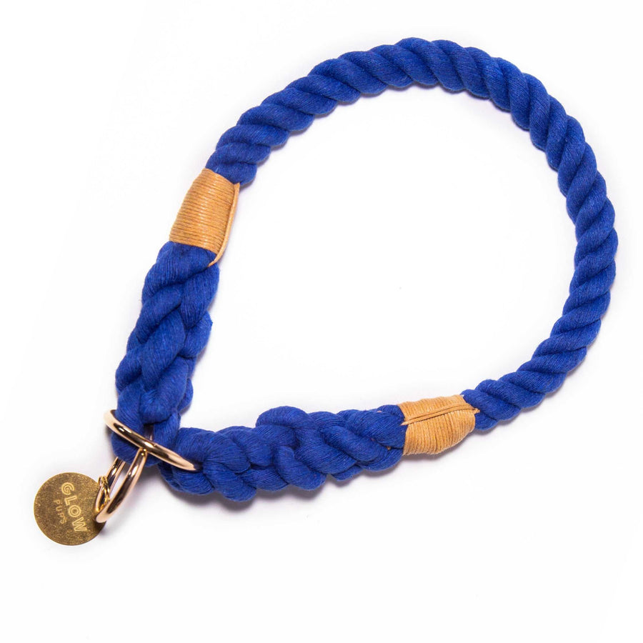 Blue Stylish Rope Slip Collar - Glow Pups by Glow Pups