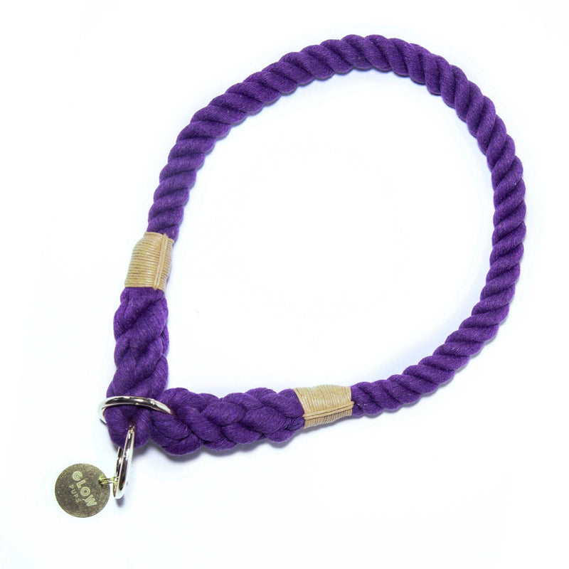 Purple Stylish Rope Slip Collar - Glow Pups
