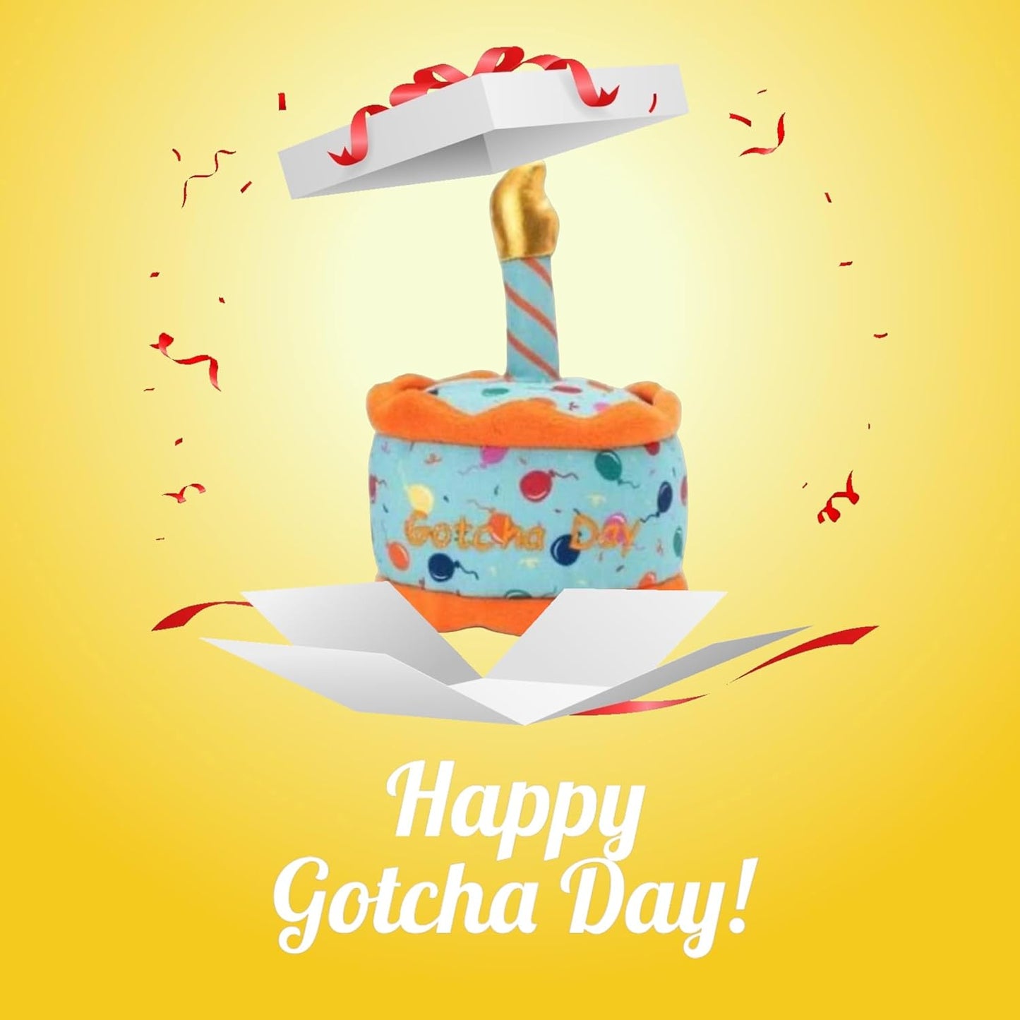 Pawsome Gotcha Day Dog Toy - Interactive Plush with Squeaker for Adoption anniversaries birthdays & special days