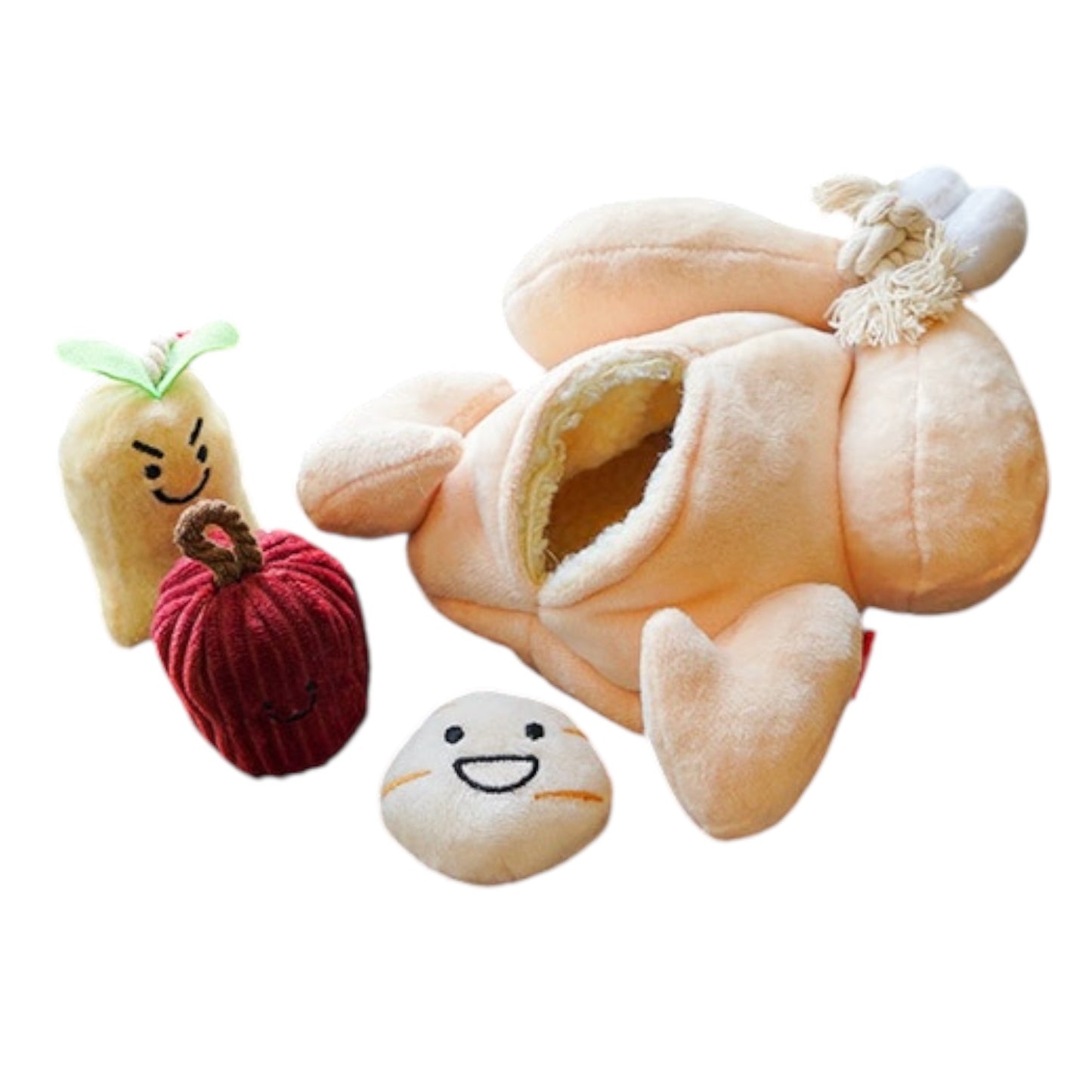 Squeaky Stuffed Chicken Dog Toy