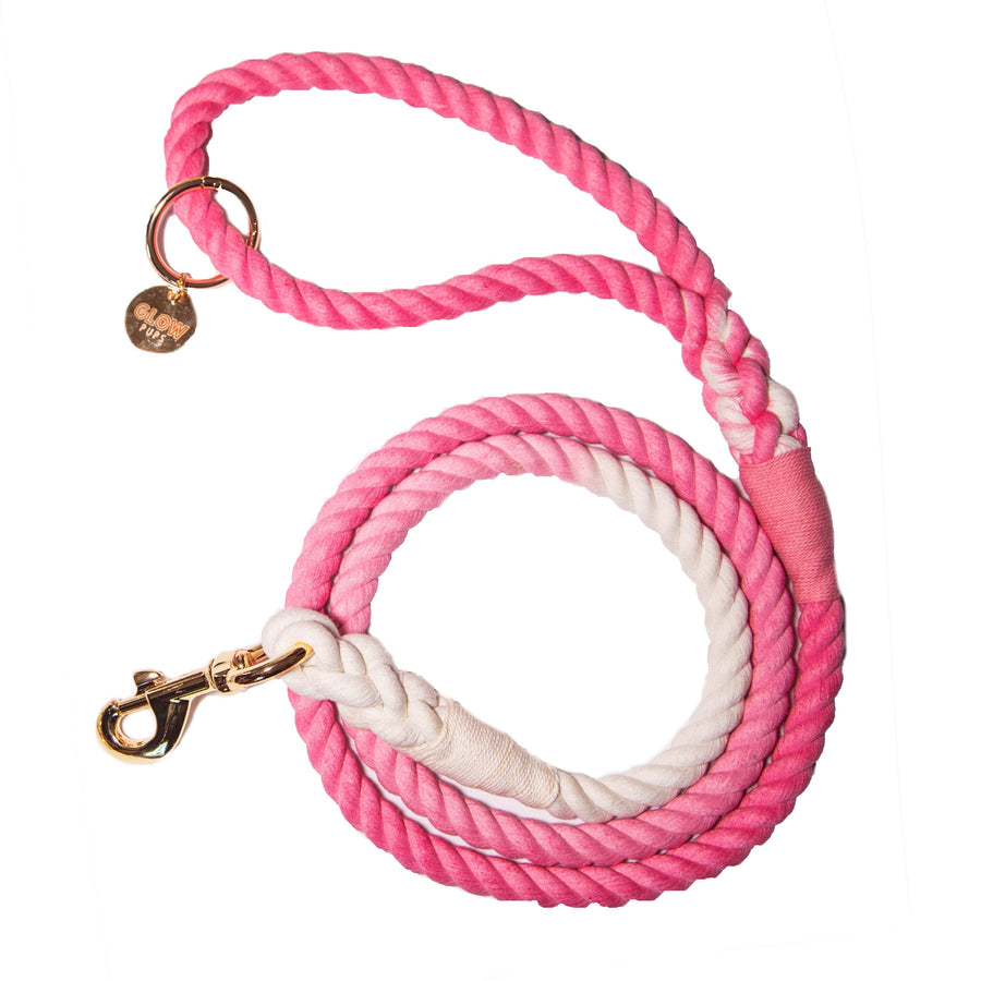 Pink and White Tie Dye Dog Leash - Glow Pups by Glow Pups