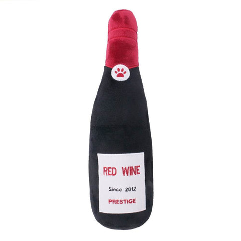 Plush Red Wine Dog Toy with Squeaker 🍷