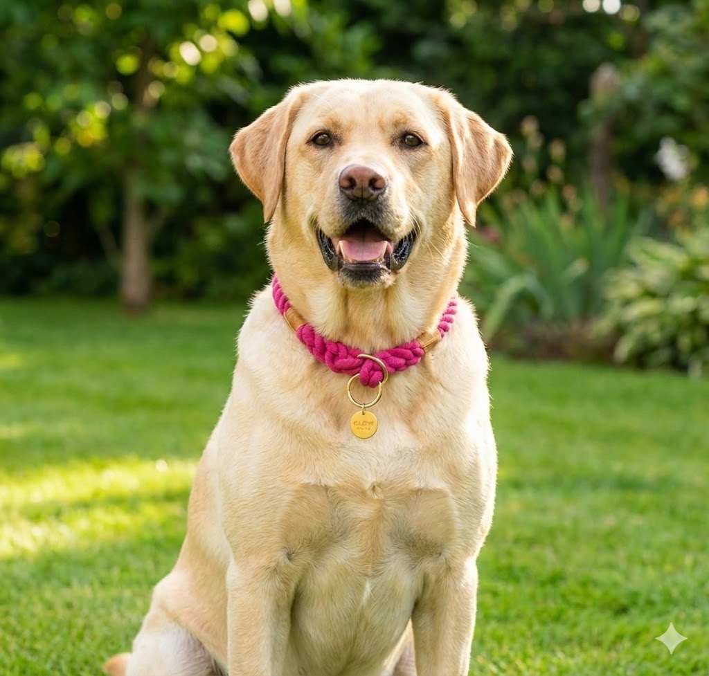 Dark Pink Stylish Rope Slip Collar - Glow Pups