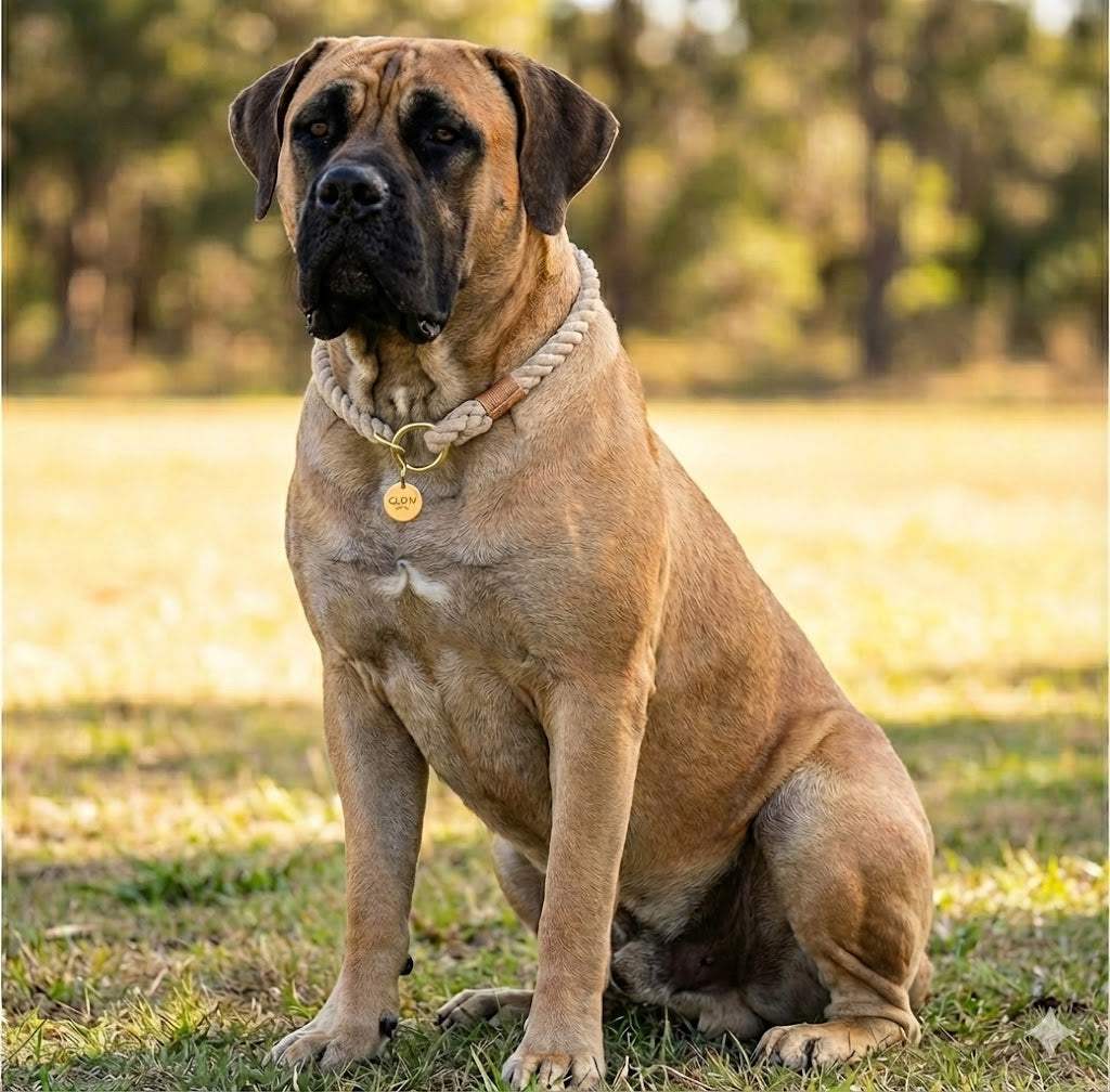 Tan Stylish Rope Slip Collar for Medium to Large Dogs