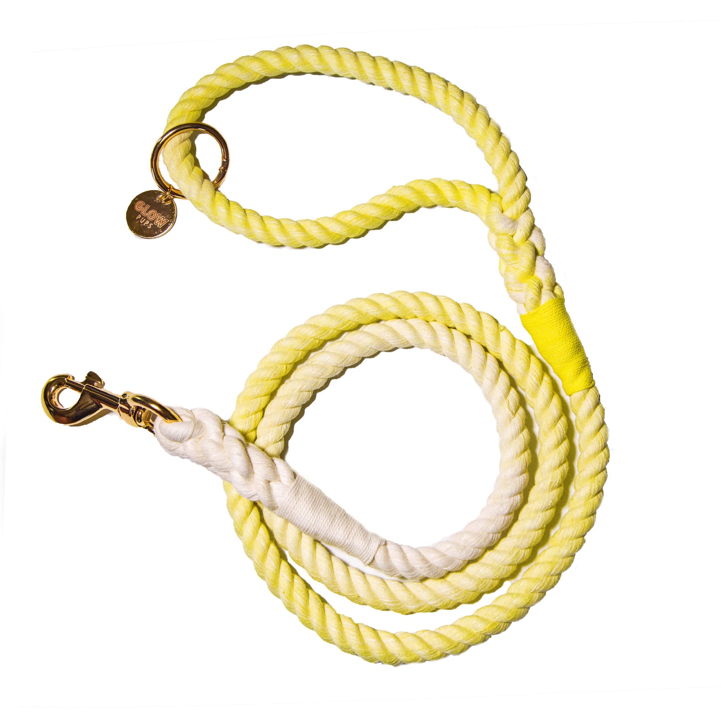 Sunshine Yellow Braided Ombre Leash