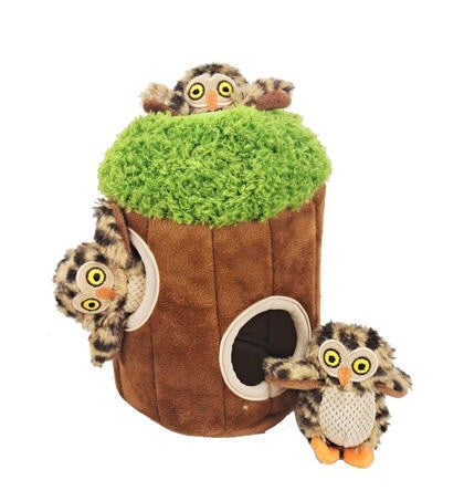 Wooded Animal in Tree Dog Toy