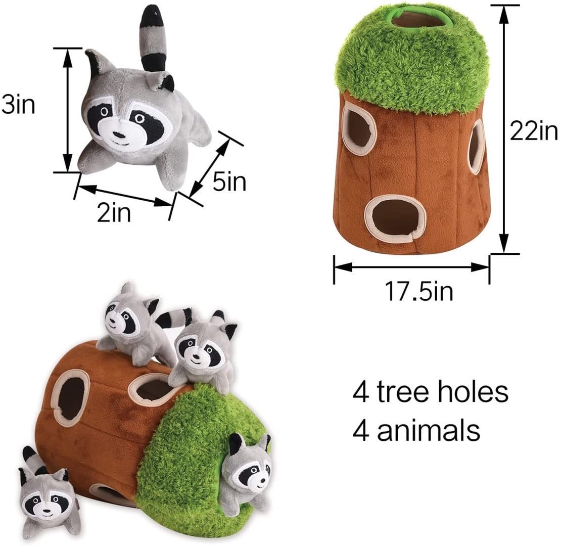 Wooded Animal in Tree Dog Toy