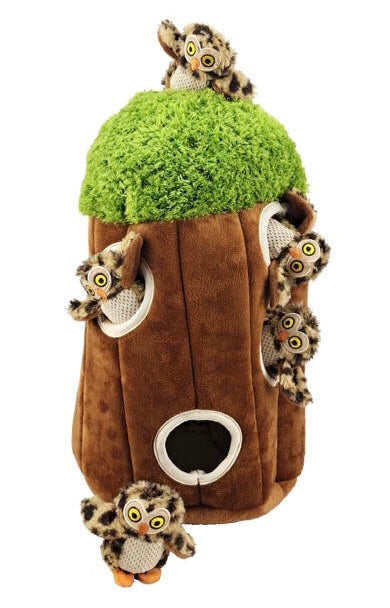 Wooded Animal in Tree Dog Toy