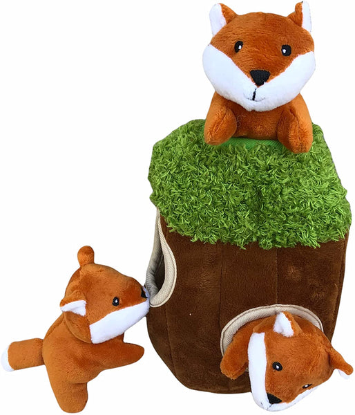 Wooded Animal in Tree Dog Toy